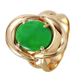 18KT Yellow Gold Jade Ring -# 1260