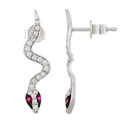 14KT White Gold Gemstone Earrings -# 6385