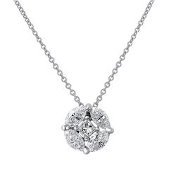 14KT White Gold Ladies Slider with Chain  -# 6739-1