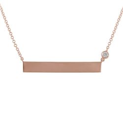 14KT Rose Gold Diamond Necklace -# 7689-1