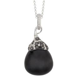 14KT White Gold Gemstone Pendant With Chain -# 5970