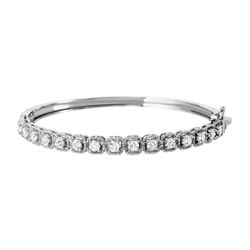14KT White Gold Diamond Bangle Bracelet -# 1505