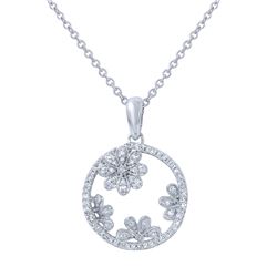 14KT White Gold Ladies Slider with Chain  -# 6808