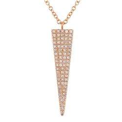 14KT Rose Gold Diamond Pendant With Chain -# 7707
