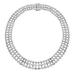 14KT White Gold Diamond Bezel Necklace  -# 6437