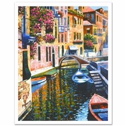 "Romantic Canal" Limited Edition Hand Embellished Giclee on Canvas (20.5" x 26") by Howard Behrens (