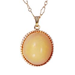 14KT Yellow Gold Opal Pendant and Chain -# 191