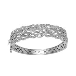 14KT White Gold Diamond Bangle Bracelet -# 6513