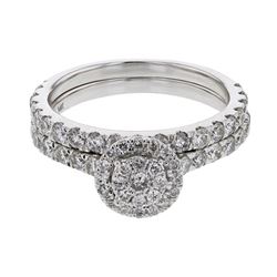 14KT White Gold Ladies Diamond Wedding Ring Set -# 9958