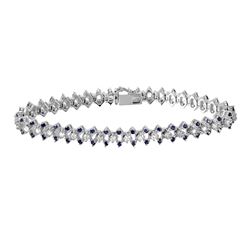 14KT White Gold Sapphire & Diamond Bracelet -# 2013