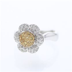 18KT Two Tone Gold  Ladies Diamond Fashion Ring -# 9228