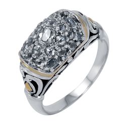 John Hardy Sterling & 18KT  Gold Sapphire Ring -# 498