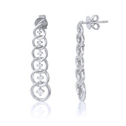 14KT White Gold Diamond Earrings  -# 6563-1