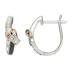 14KT Two Tone Gold Diamond Earrings -# 6217-1