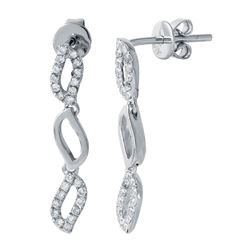 14KT White Gold Diamond Dangle Earrings -# 6554