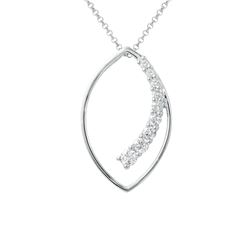 14KT White Gold Ladies Slider with Chain  -# 6787-1