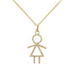 14KT Yellow Gold Ladies Slider with Chain  -# 6809-1
