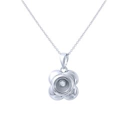 14KT White Gold Ladies Slider with Chain  -# 6800-1