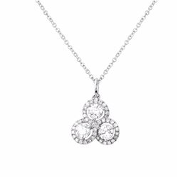 14KT White Gold Ladies Slider with Chain  -# 6708