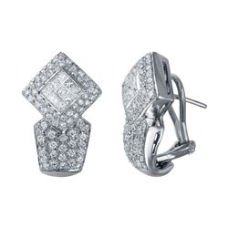 14KT White Gold Ladies Diamond Earrings -# 10381