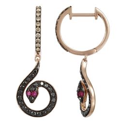 14KT Rose Gold Diamond Earrings -# 6322-1