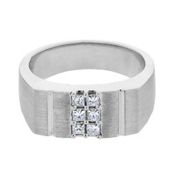 14KT White Gold Mens Diamond Ring -# 9625