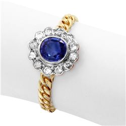 14KT Yellow Gold Tanzanite & Diamond Ring -# 1765