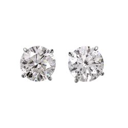 14KT White Gold Diamond Stud Earrings -# 1713