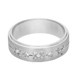 14KT White Gold Mens Diamond Ring -# 9570