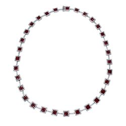 14KT White Gold Ruby Necklace -# 6444