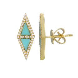 14KT White Gold Gemstone Earrings -# 7852-1