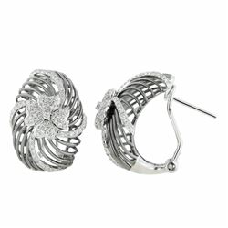 14KT White Gold Diamond Earrings -# 5956