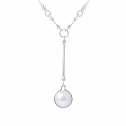 14KT White Gold Ladies Diamond Necklace -# 8836