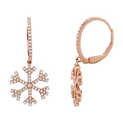 14KT Rose Gold Diamond Earrings -# 7775