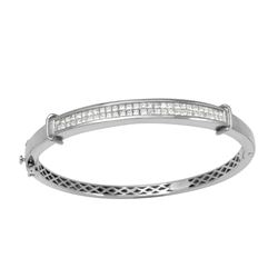 14KT White Gold Diamond Bangle Bracelet -# 6461-1