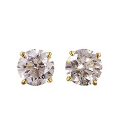 14KT Yellow Gold Diamond Stud Earrings -# 1728