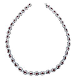14KT White Gold Ruby Necklace -# 6433-1