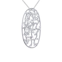 18KT White Gold Ladies Slider with Chain  -# 6758