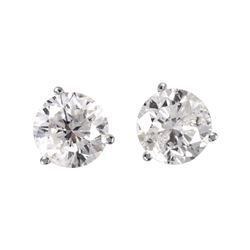14KT White Gold Diamond Stud Earrings -# 1699
