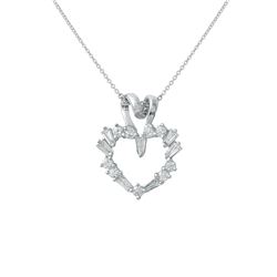 18KT White Gold Ladies Slider with Chain  -# 6794-1