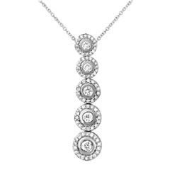14KT White Gold Ladies Slider with Chain  -# 6713-1