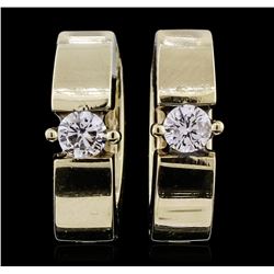14KT Yellow Gold Diamond Hoop Earrings -# 1327