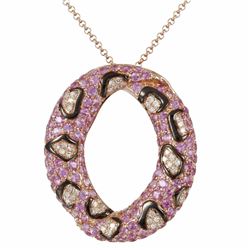14KT Rose Gold Gemstone Pendant With Chain -# 6348-1