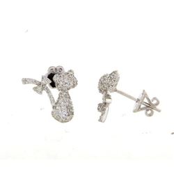 18KT White Gold Ladies Diamond Earrings -# 9535