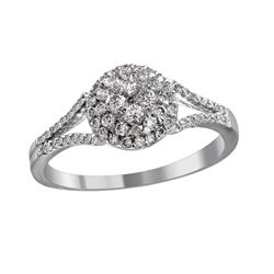 10KT White Gold Diamond Engagement Ring -# 2064