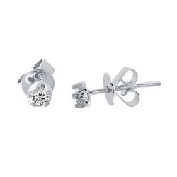 14KT White Gold Diamond Stud Earrings -# 6597