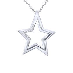 14KT White Gold Ladies Slider with Chain  -# 6767-1