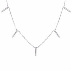 14KT White Gold Diamond Necklace -# 7784