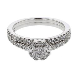 14KT White Gold Ladies Diamond Wedding Ring Set -# 8938