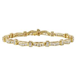 14KT Yellow Gold Diamond Tennis Bracelet -# 73